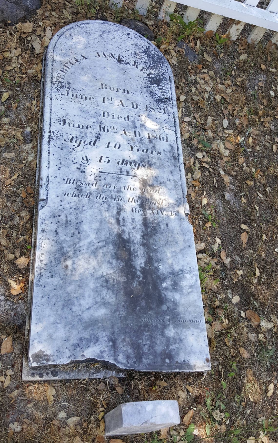 Two Rebecca Kellogg graves along the History Trail in Bothe Napa Valley State Park's Pioneer Cemetery